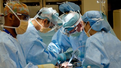 Doctors performing surgery