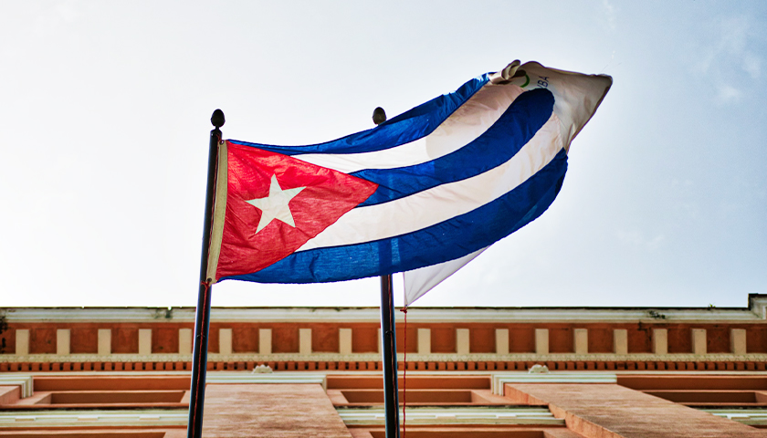 Cuban Flag on Pole