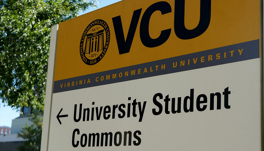 Virginia Commonwealth University sign to University Student Commons