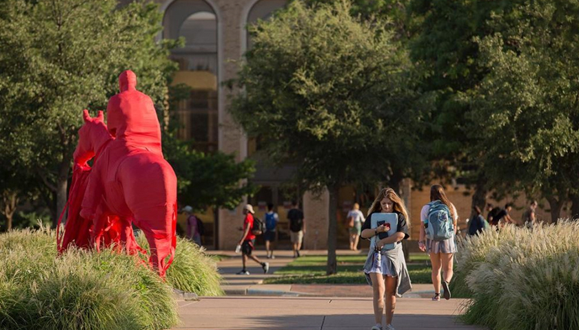 Students walking on Texas Tech campus