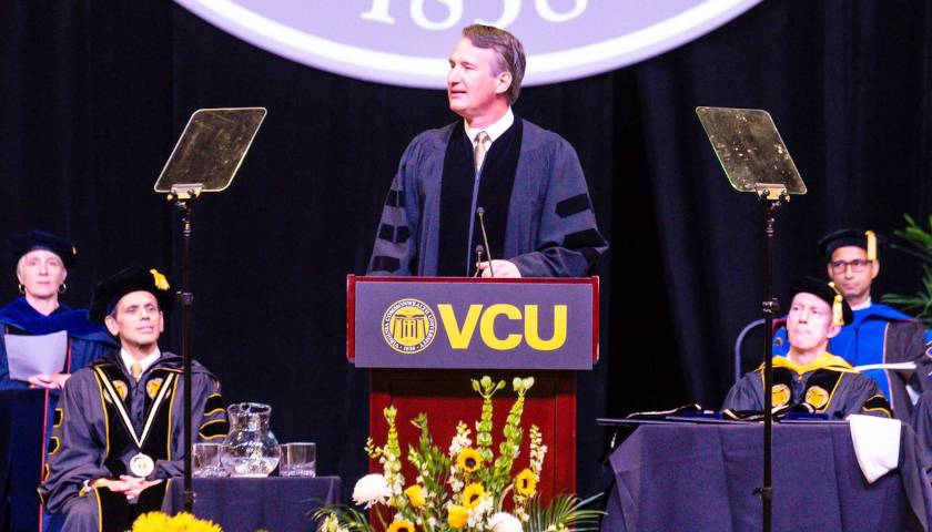 Gov. Glenn Youngkin delivering commencement speech at VCU