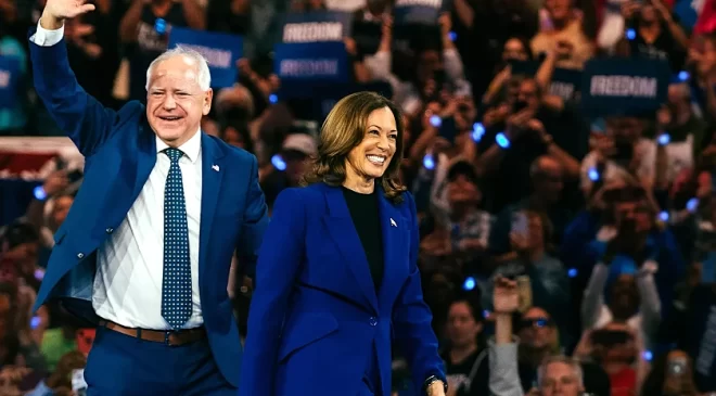 Kamala Harris and Tim Walz